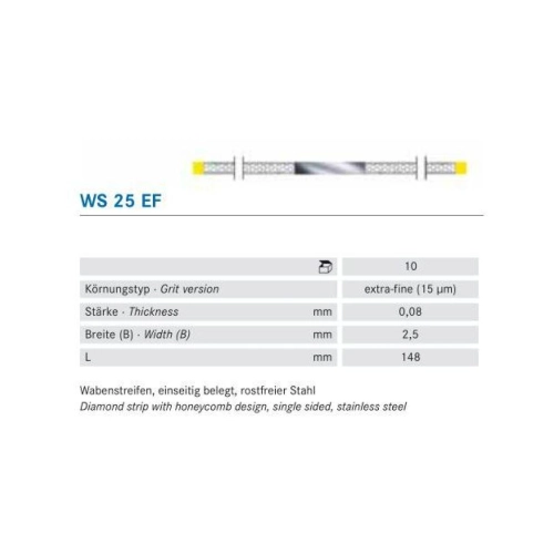KOMET SCHUURSTRIP DIAMANT EXTRA-FIJN GEEL NR.WS-25EF (10st)