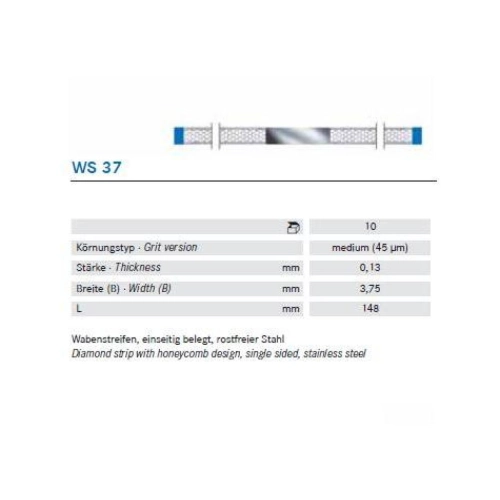 KOMET SCHUURSTRIP DIAMANT MEDIUM BLAUW NR.WS-37 (10st)