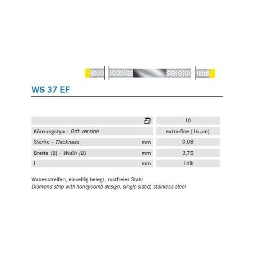 KOMET SCHUURSTRIP DIAMANT EXTRA FIJN GEEL NR.WS-37EF (10st)