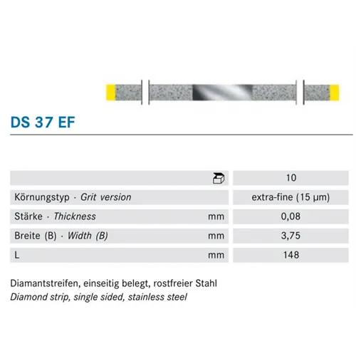 KOMET SCHUURSTRIP DIAMANT EXTRA FIJN GEEL NR.DS-37EF (10st)