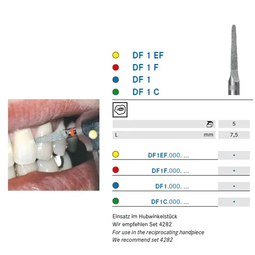 KOMET DIAMANT RECIPROCERENDE VIJL ROOD DF1F (5st)