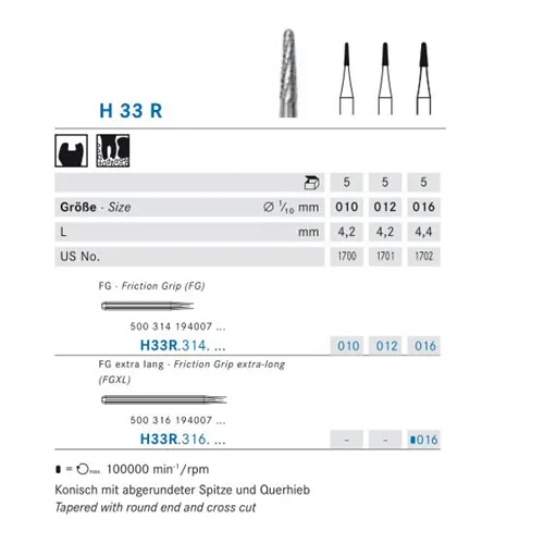 KOMET FGXL CARBIDE H33R016 (5st)