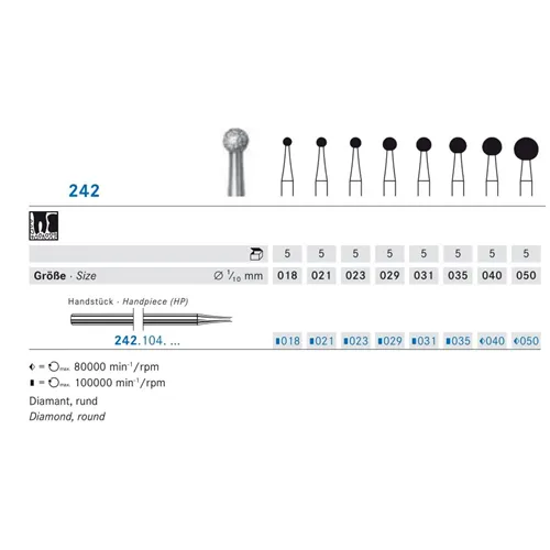 KOMET HP KNOCHENFRAIS 242/023 (5st)