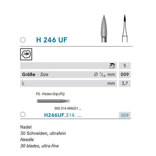 KOMET FG CARBIDE FINEER H246UF.009 (5st)