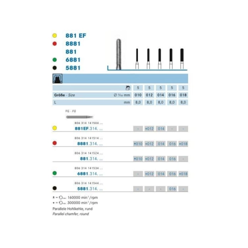 KOMET FG DIAMANT 5881/016 (5st)