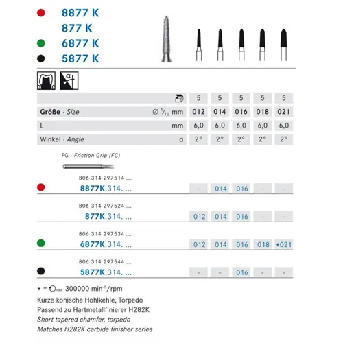 KOMET FG DIAMANT 877K016 (5st)
