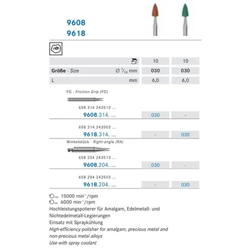 KOMET RA POLIJSTPOINTS 9608 (10st)