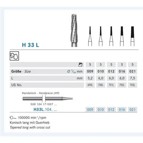 KOMET HP CARBIDE H33L016 (5st)
