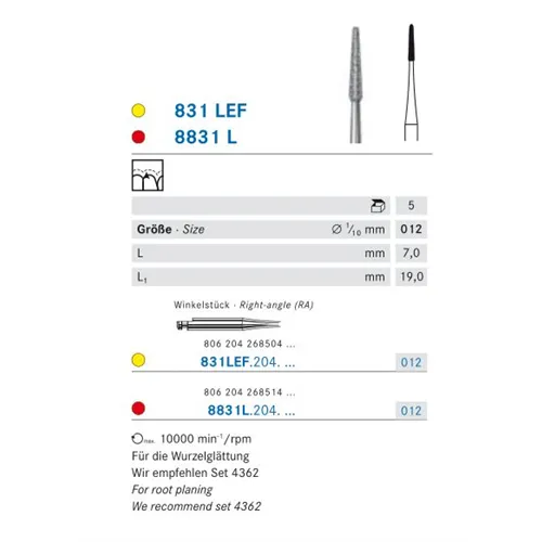 KOMET RA DIAMANT 8831L012 (5st)