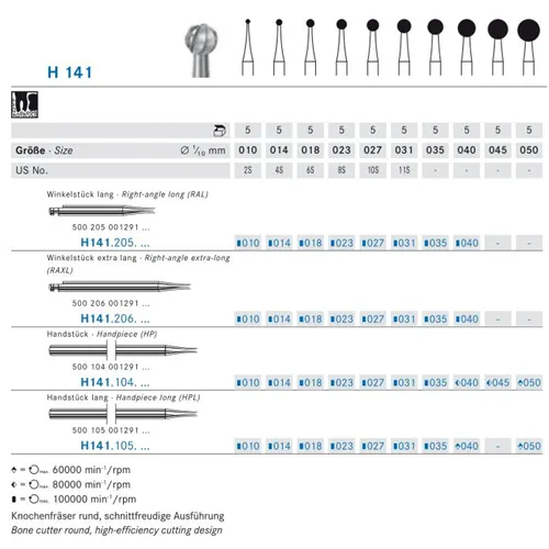 KOMET RA LANG CARBIDE H141/018 (5st)