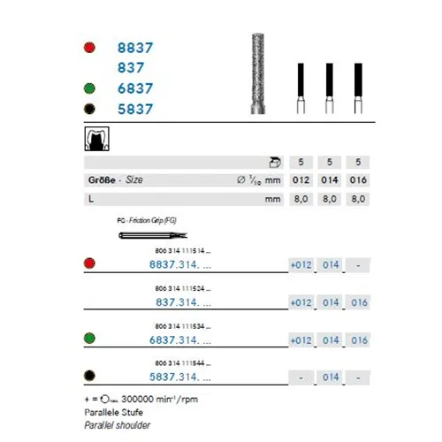 KOMET FG DIAMANT 8837/012 (5st)