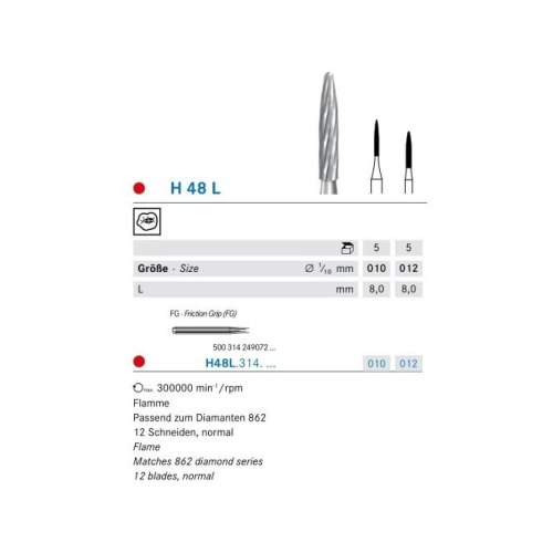 KOMET FG CARBIDE H48L/012 (5st)
