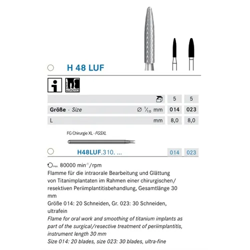 KOMET FG-XS CARBIDE FINEER H48LUF/023 (5st)