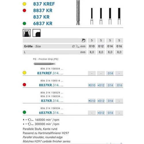 KOMET FG DIAMANT 8837KR014 (5st)