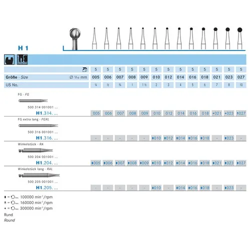 KOMET FG CARBIDE H1/005 (5st)