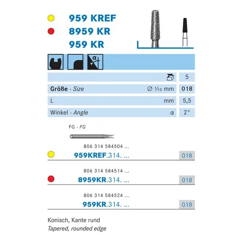 KOMET FG DIAMANT 959KREF018 (5st)