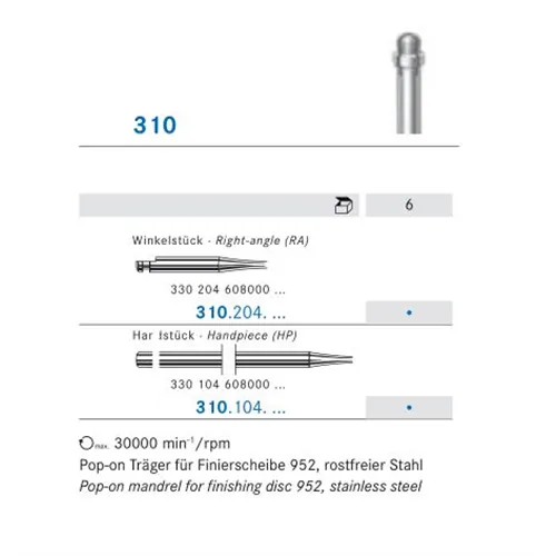 KOMET HP POP-ON MANDRELLEN (6st)
