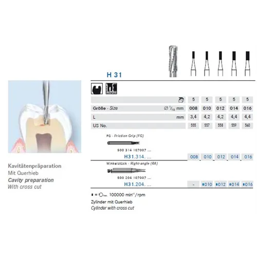 KOMET RA CARBIDE H31/016 (5st)