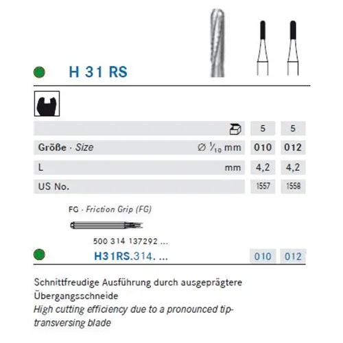 KOMET FG CARBIDE H31RS/012 (5st)