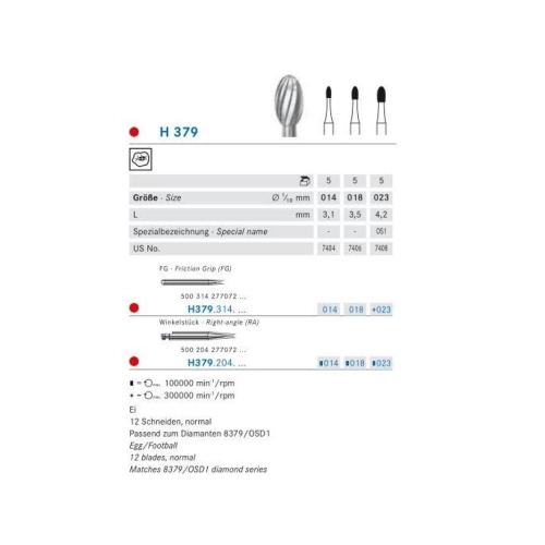 KOMET RA CARBIDE H379/014 (5st)