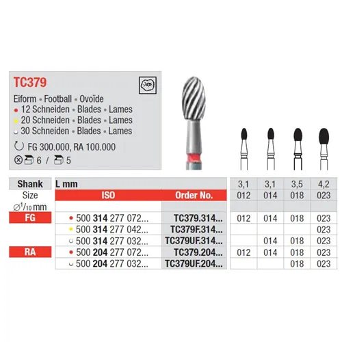 EDENTA RA CARBIDE TC379/023 (5st)
