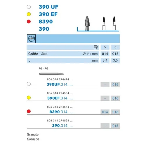 KOMET FG DIAMANT 390/016 (5st)