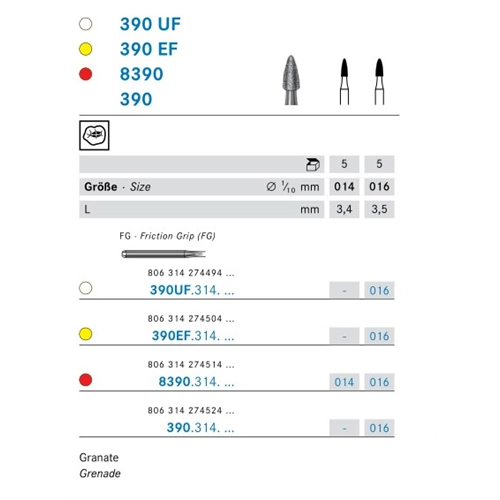 KOMET FG DIAMANT 8390/014 (5st)
