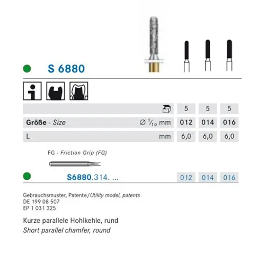 KOMET FG DIAMANT S6880/012 (5st)
