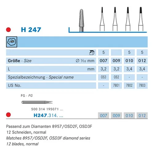 KOMET FG CARBIDE H247/010 (5st)