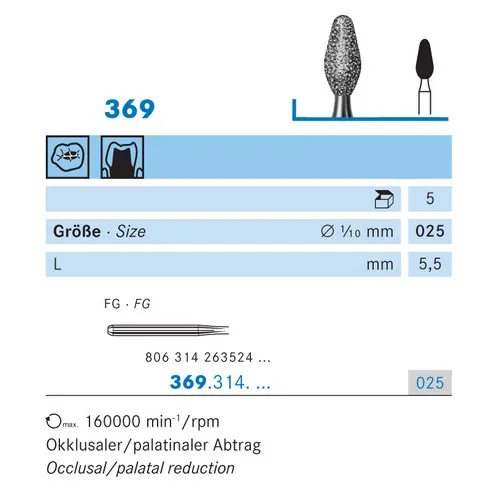 KOMET FG DIAMANT 369/025 (5st)