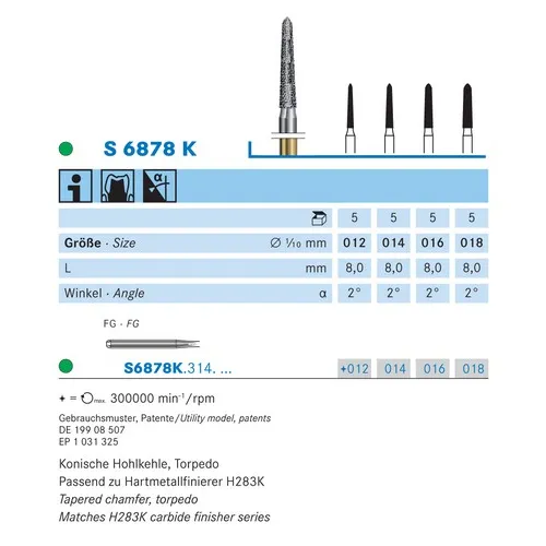 KOMET FG DIAMANT S6878K014 (5st)