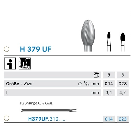 KOMET FGSXL PERIIMPLANTITIS CARBIDE BOOR H379UF/014 (5st)