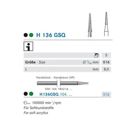 KOMET HP CARBIDE FRAIS H136GSQ016 (5st)