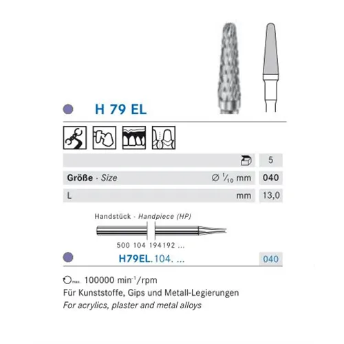 KOMET HP CARBIDE FRAIS H79EL040 (5st)