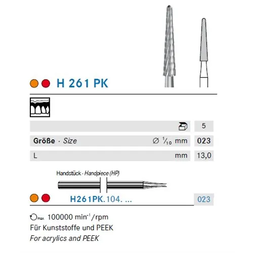 KOMET HP CARBIDE FRAIS H261PK023 (5st)