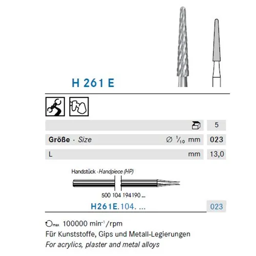 KOMET HP CARBIDE FRAIS H261E023 (5st)