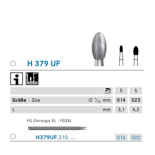 KOMET FGSXL PERIIMPLANTITIS CARBIDE BOOR H379UF/023 (5st)