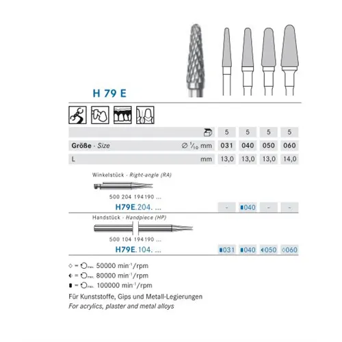 KOMET HP CARBIDE FRAIS H79E40 (5st)