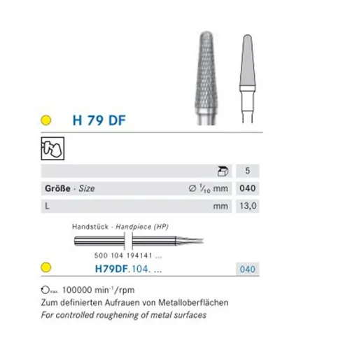 KOMET HP CARBIDE FRAIS H79DF40 (5st)