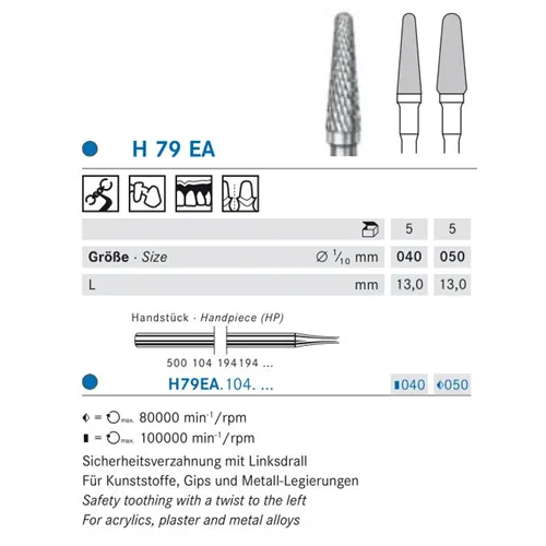 KOMET HP CARBIDE FRAIS H79EA040 (5st)