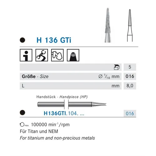 KOMET HP CARBIDE FRAIS H139GTI023 (5st)