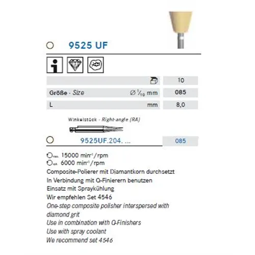 KOMET ONE STEP RA POLIJSTCUPS 9525UF/085 (10st)