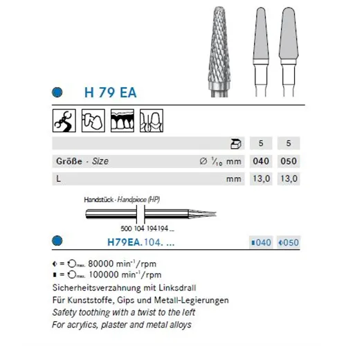 KOMET HP CARBIDE FRAIS H79EA50 (5st)