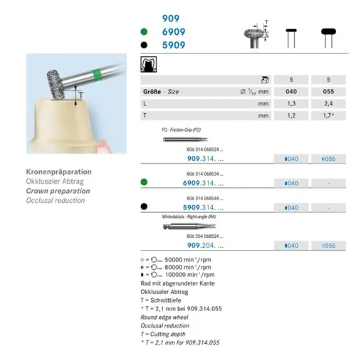 KOMET FG DIAMANT 6909/040 (5st)