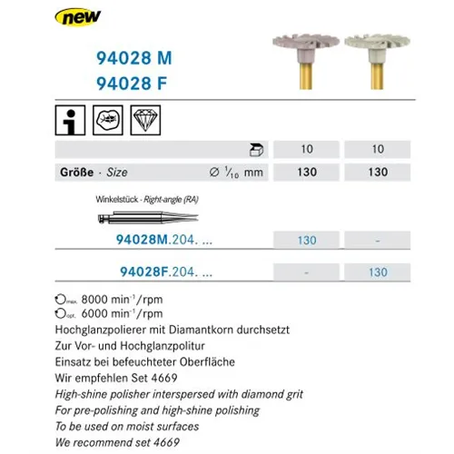 KOMET RA COMPOSIET POLIJSTWIEL WIT 94028F/130 (10st)