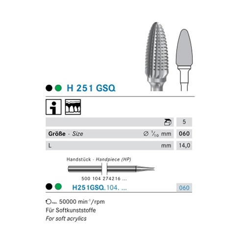 KOMET HP CARBIDE FRAIS 251GSQ/060 (5st)