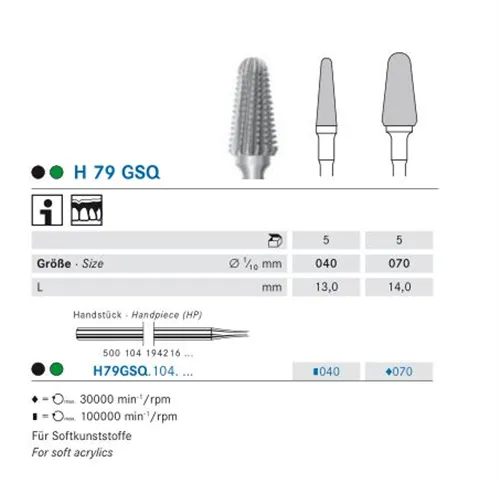 KOMET HP CARBIDE FRAIS H79GSQ070 (5st)