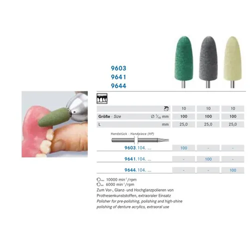 KOMET HP POLISHER 9644/100 LICHT GROEN (10st)