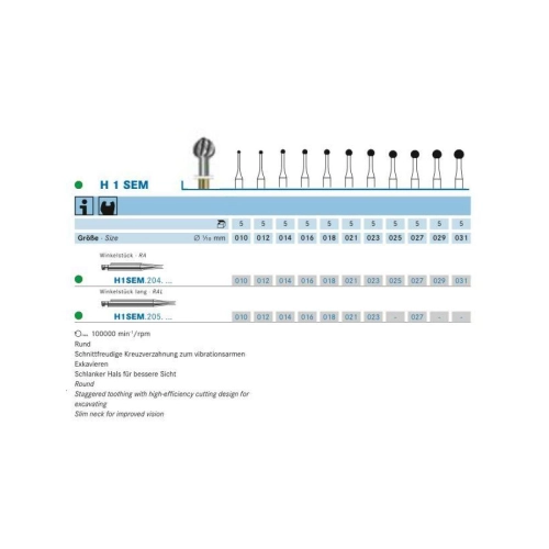 KOMET RA LANG CARBIDE H1SEM023 (5st)