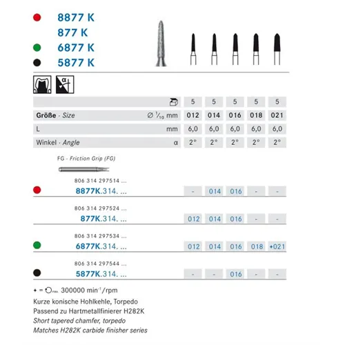 KOMET FG DIAMANT 6877K021 (5st)